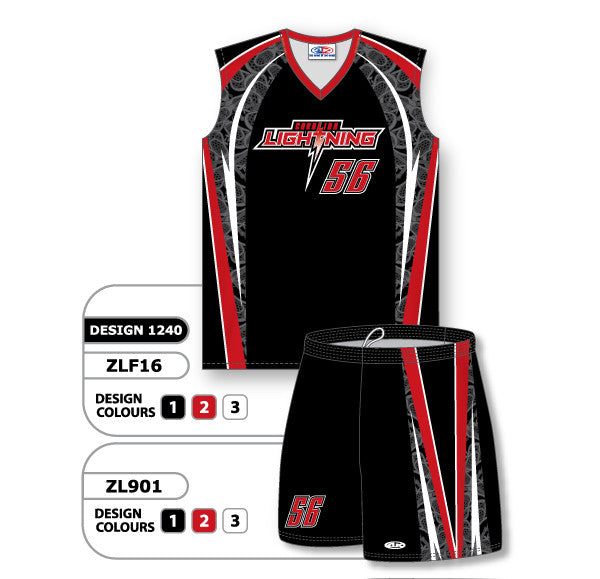 Athletic Knit Custom Sublimated Girls Sleeveless Lacrosse Uniform Set Design 1240 (ZLFS16-1240)